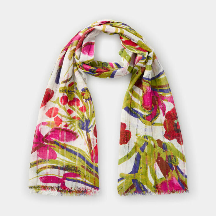 PAÑUELO FLORAL DETALLE LENTEJUELAS